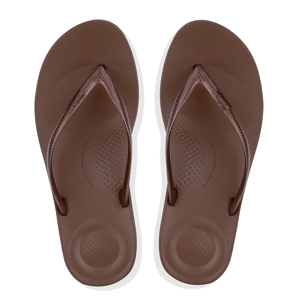 Fitflop Womens Flip-flops Brown - Iqushion Ergonomic - EZ0193275